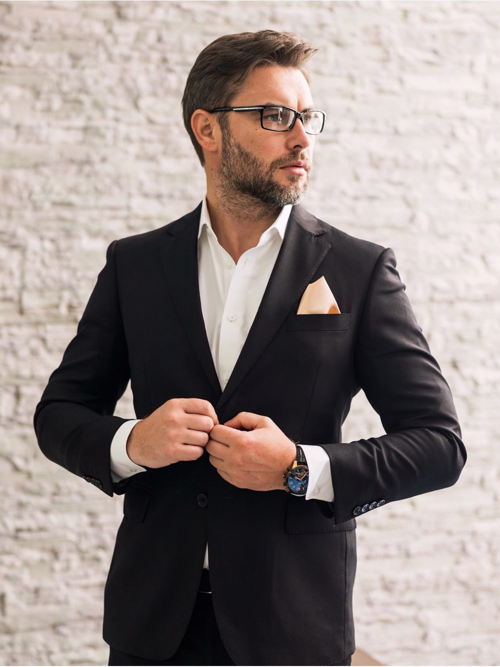 Men’s Black Super 120 Wool Blazer | Slim Fit Tailored Sport Coat